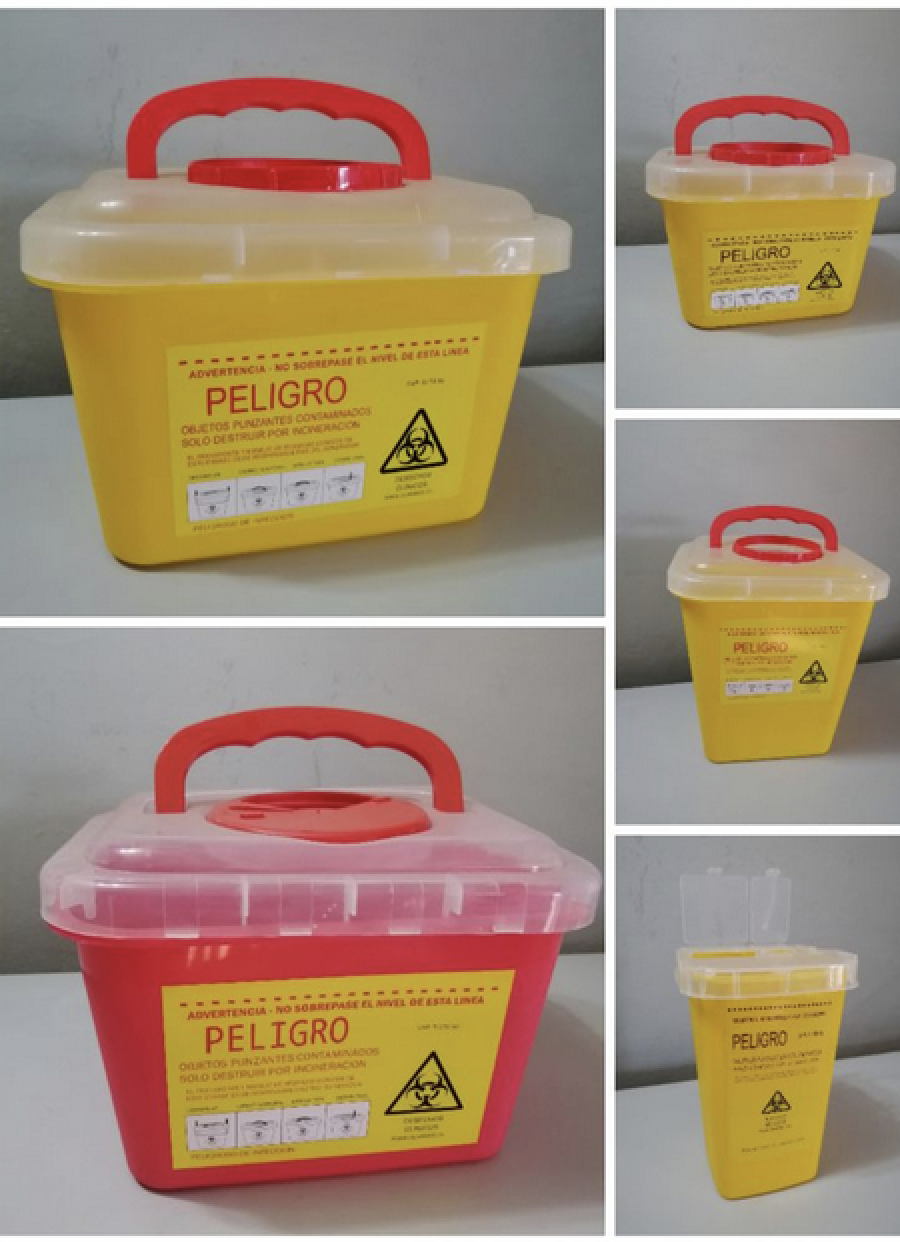 Cajas para eliminación material contaminado plásticas