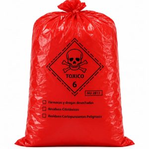 Bolsas Rojas para Material Tóxico o Peligroso tamaño60x90