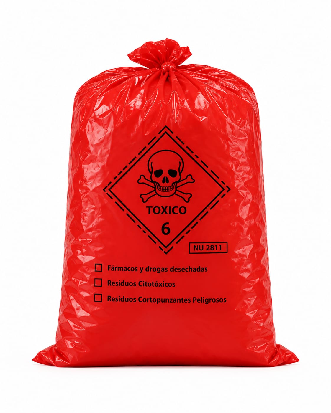 Bolsas Rojas para Material Tóxico o Peligroso tamaño60x90