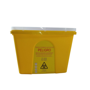 Caja Plástica para Material Cortopunzante Contaminado 15 Litros Amarilla